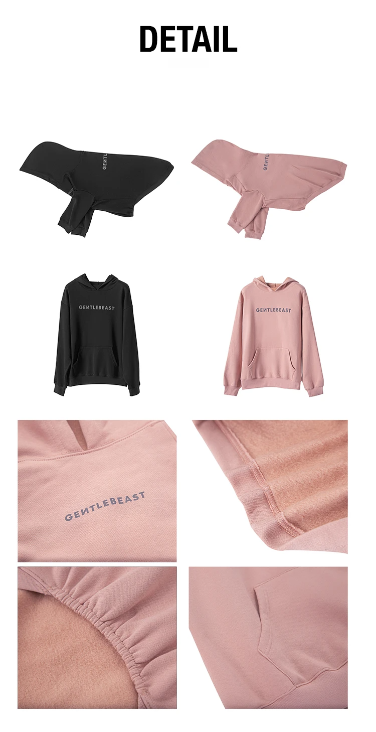 Gentle Hoodie For Dogs – Dusty Pink detail image 19