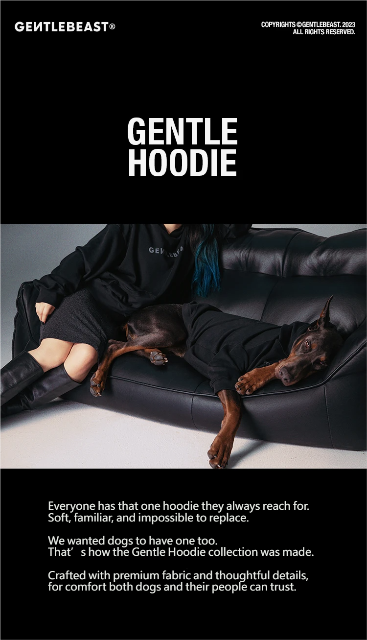 Gentle Hoodie For Dogs – Just Black detail image 1