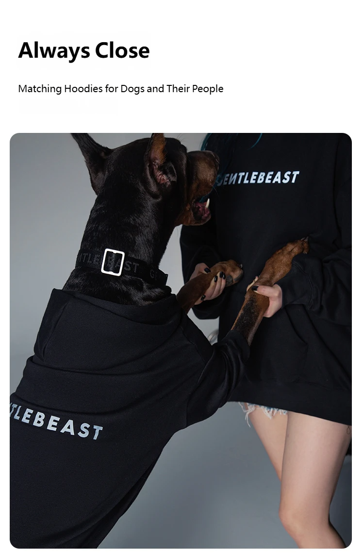 Gentle Hoodie For Dogs – Just Black detail image 6