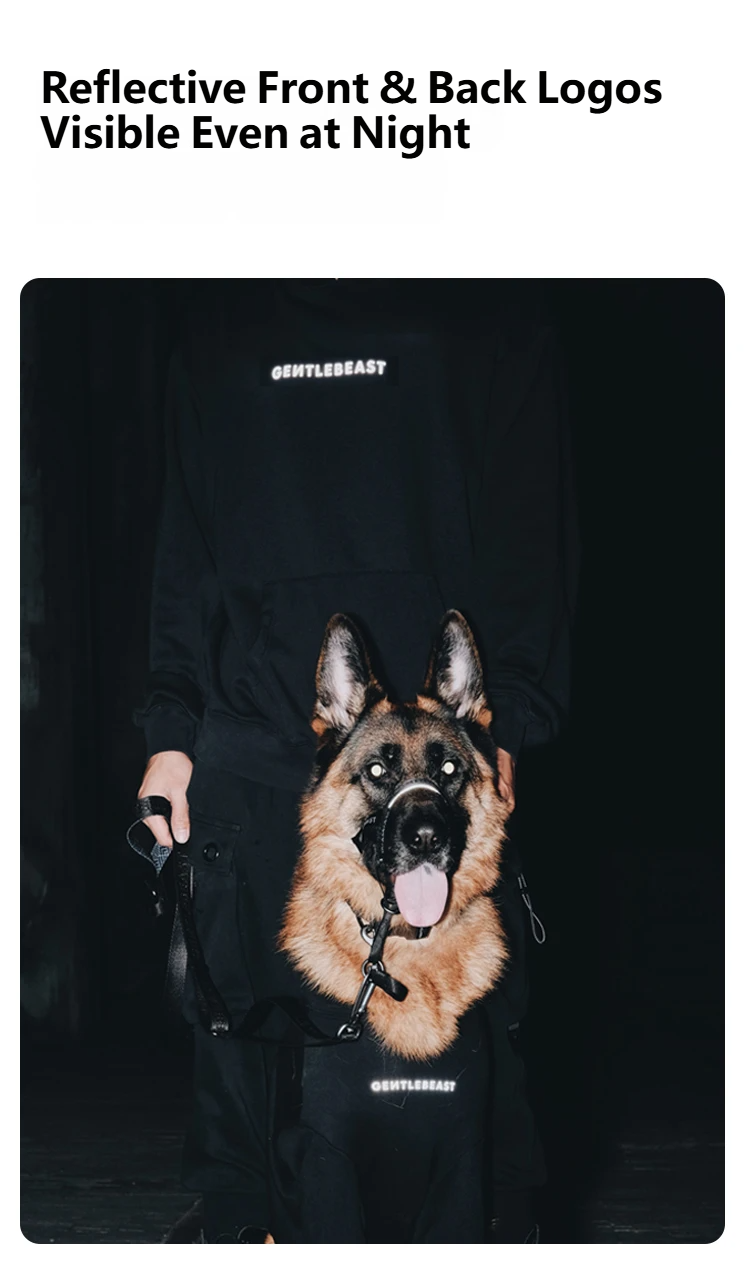 Gentle Hoodie For Dogs – Just Black detail image 8