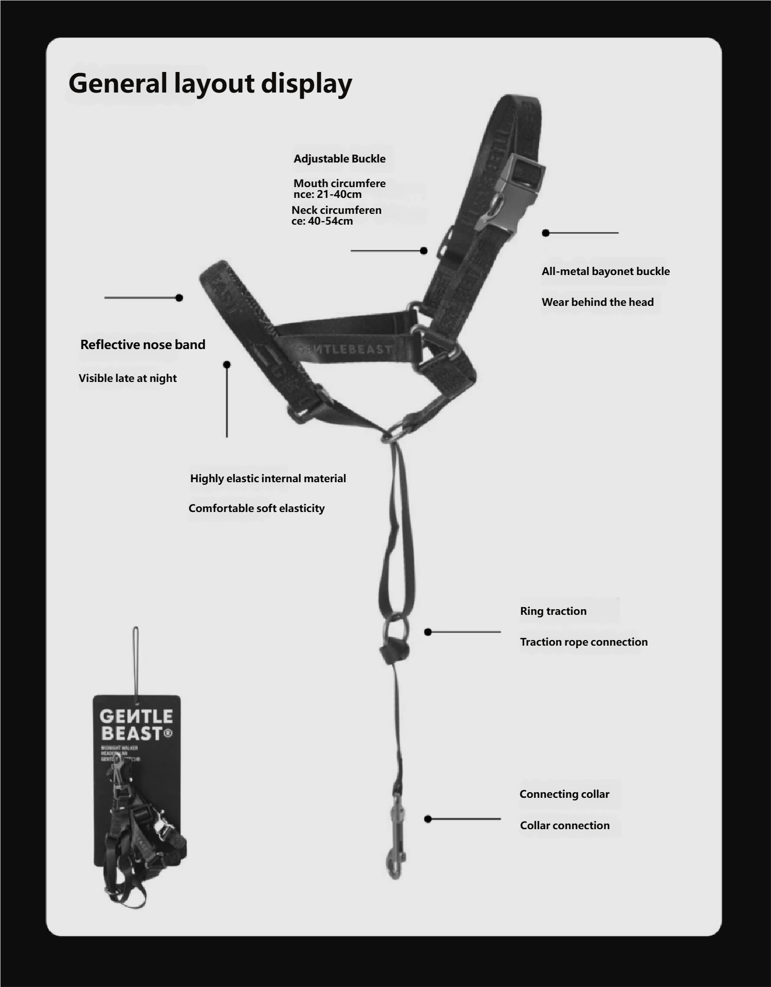 Midnight Walker Dog Headcollar – Moonless Night detail image 18